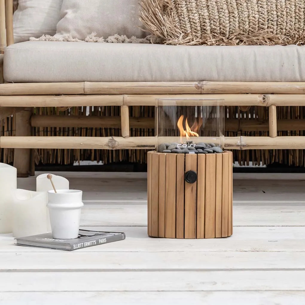 Cosiscoop Timber Gaslaterne Round – Stimmungsvolle Teakholz-Laterne