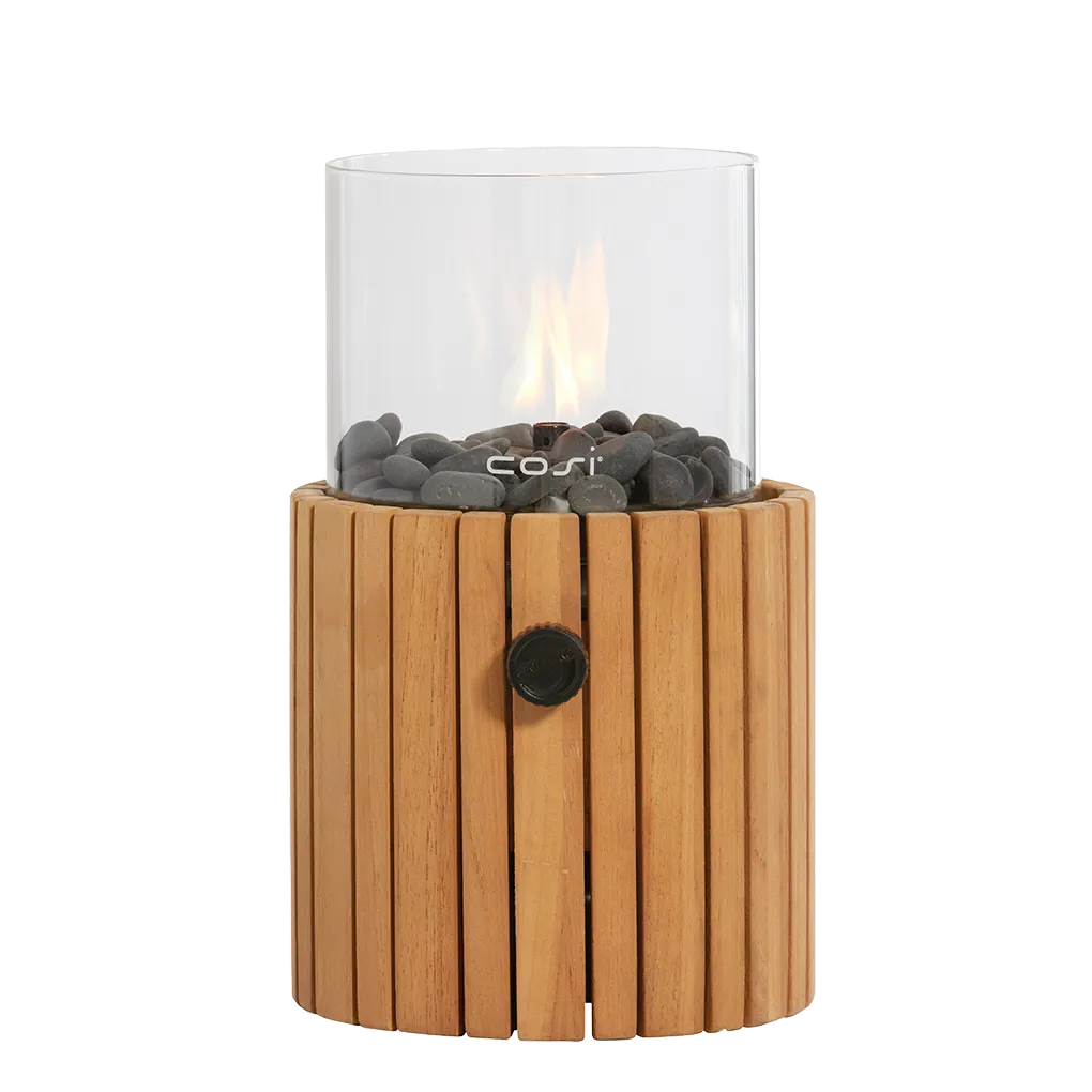 Cosiscoop Timber Gaslaterne Round – Stimmungsvolle Teakholz-Laterne
