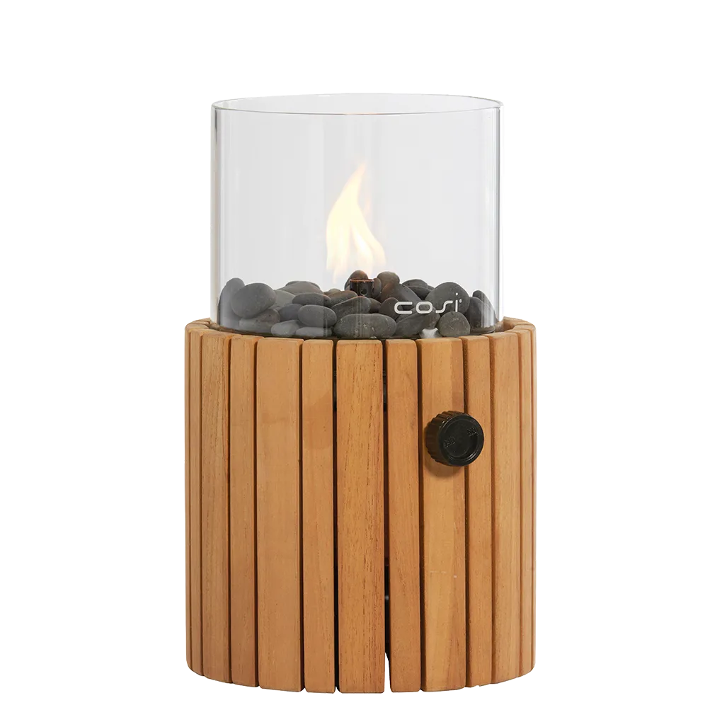 Cosiscoop Timber Gaslaterne Round – Stimmungsvolle Teakholz-Laterne