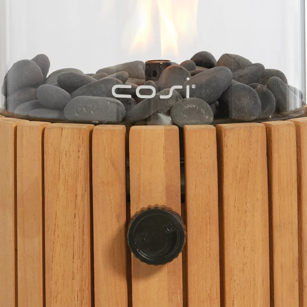 Cosiscoop Timber Gaslaterne Round – Stimmungsvolle Teakholz-Laterne