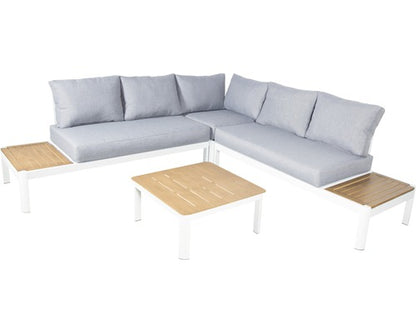 Loungeset Lotus Aluminium 4-Sitzer 4-teilig anthrazit inkl. Sitzk