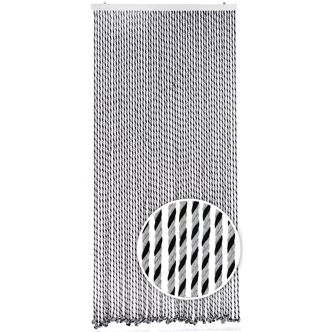 Mestic Türvorhang Rope schwarz/weiß 100x231,5 cm